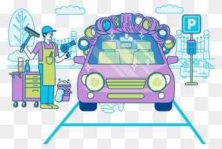 Transparent Car Wash Clip Art - City Car - Png Download