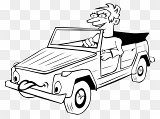 Boy Driving Car Cartoon Clipart, Vector Clip Art Online, - Driving Clipart Black And White - Png Download