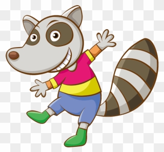 Cartoon Raccoon - Just Want To Wish You A Nice Day Clipart