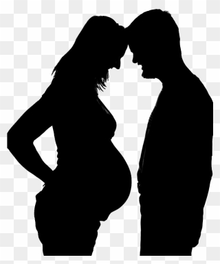 Pregnant-couple - Pregnant Couple Silhouette Png Clipart