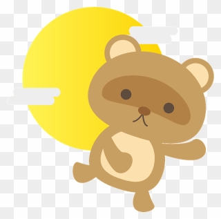 Moon Raccoon Dog Clipart - たぬき イラスト フリー - Png Download