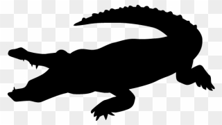 Crocodile Clipart Black - Png Download