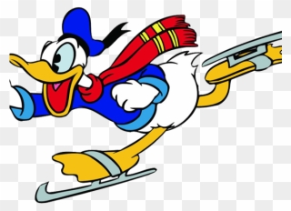 Donald Duck In Skates Clipart