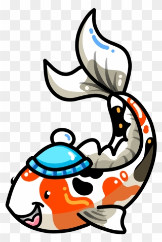 Jeff Koi Fish With Colorwinter Beanie Clipart
