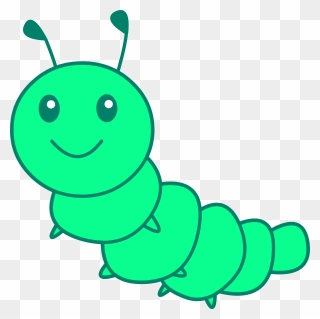 Green Worm Clipart - Cartoon Caterpillar - Png Download