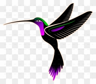 Drawn Hummingbird Png Transparent - Simple Animal Batik Design Clipart
