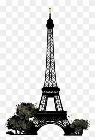 Eiffel Tower Landmark Clip Art - Eiffel Tower Wall Painting - Png Download