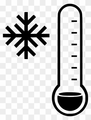 Thermometer Cold Low Temperature - Cold Weather Clipart Black And White - Png Download