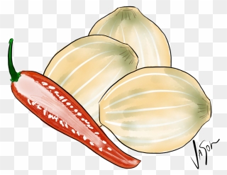 Picture Of Pickled Onions With Chilli - Pickling Onions Illustration Clipart