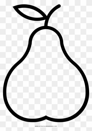 Transparent Pear Clipart Black And White - Pear Drawing Png