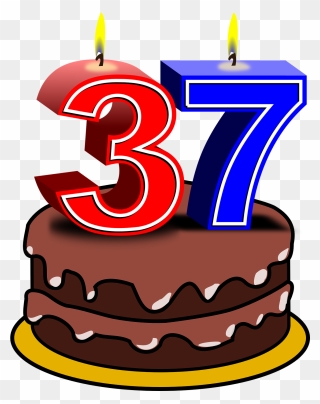 37 Years And Counting - Birthday Cake Clip Art - Png Download