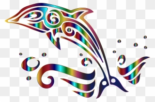 Dolphin Clipart Tattoo - Black And White Dolphin Clipart - Png Download