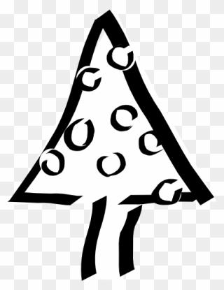 Tattoo Clipart Christmas - Clip Art Christmas Tree Transparent Black And White - Png Download