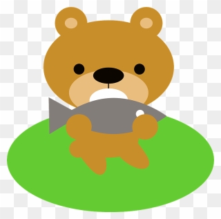 Bear Eating Fish Animal Clipart - Bears - Png Download