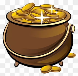 Gold Coin Leprechaun Money - Transparent Pot Of Gold Png Clipart