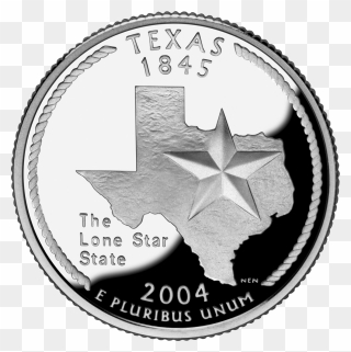 Dime Clipart - Texas State Quarter Coin - Png Download