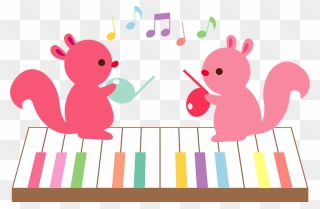 Music Notes Squirrel Keyboard Clipart - Music - Png Download
