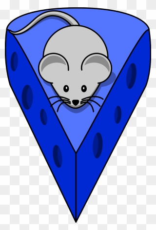 Cartoon Mouse On Top Of A Cheese - Cartoon Mouse Clipart