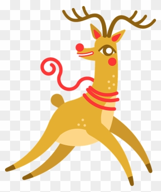 Christmas Reindeer Clipart - Illustration - Png Download