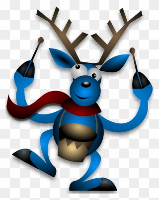 Dancing Reindeer With Drums Clipart - Whats The Best Christmas Present A Broken Drum - Png Download