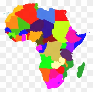 Color Blank Map Of Africa Clipart