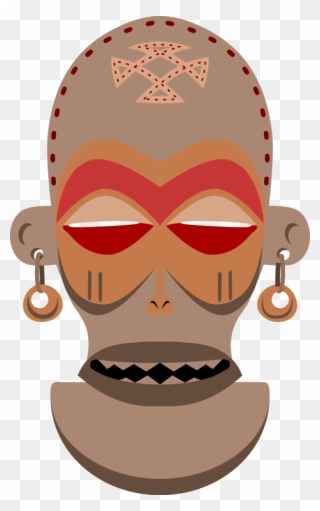 Head,jaw,cheek - Traditional African Paint Art Clipart