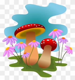Mushrooms And Flowers Clipart Clip Art Everyday - Clipart Mushroom - Png Download