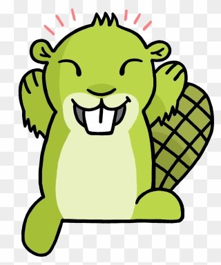 Happy Green Beaver Transparent Png - Adsy Beaver Clipart