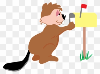 Beaver Receiving Mail Clipart - Letter - Png Download