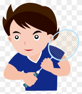 Transparent Tennis Racquet Clip Art - Boy Playing Clip Art - Png Download