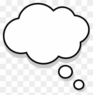 Thought Clip Art - Thinking Cloud Black Background - Png Download