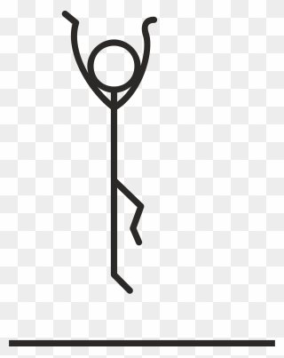 Stick Figure Jumping Clip Art - Stick Figure Jumping Clipart - Png Download