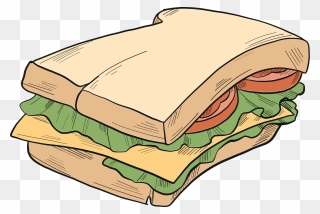 Sandwich Clipart - Fast Food - Png Download