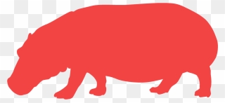 Hippopotamus Clipart Red - Hippopotamus - Png Download