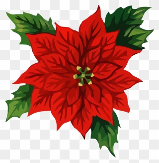 Christmas Front Flower Clipart Png - Christmas Holiday Clip Art Free Transparent Png