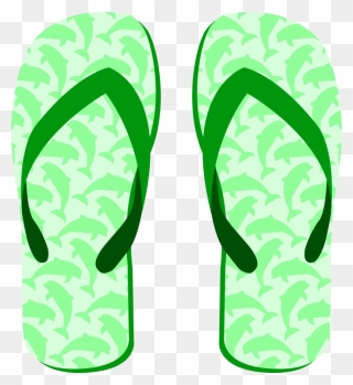 Sandal,area,grass - Green Flip Flops Clip Art - Png Download
