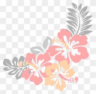 This Free Clip Arts Design Of Hibiscus Light Grey Png - Clip Art Hawiian Flowers Transparent Png