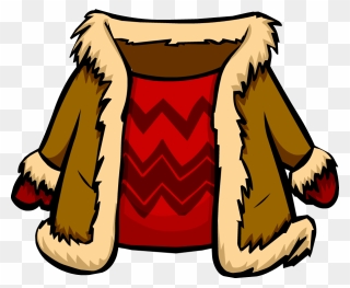 Red Suede Jacket Club Penguin Wiki Fandom Powered Wikia - Fur Coat Clipart - Png Download