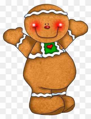 Cute Gingerbread December Clipart - Cute Christmas Gingerbread Man - Png Download