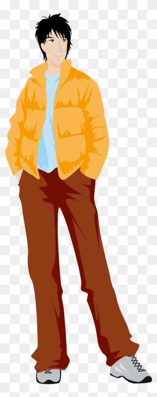 Wearing A Jacket Of Handsome Guy Png Download - Cartoon Men Wearing Jacket Clipart