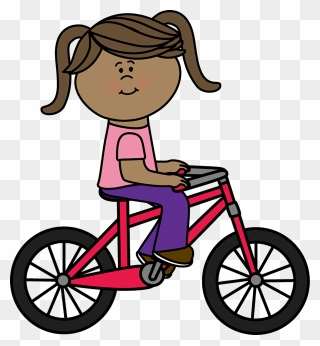 Woman Driving Car Clipart Png Freeuse Bicycle Clipart - Clipart Girl Riding A Bike Transparent Png