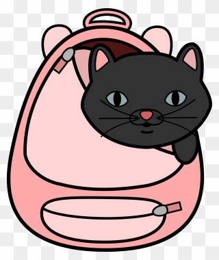 Cat Question Clipart Clip Art Transparent Clipart - Cat In Bag Cartoon - Png Download