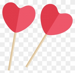 Lollipop Heart Transparent & Png Clipart Free Download - Heart Shaped Lollipop Clipart