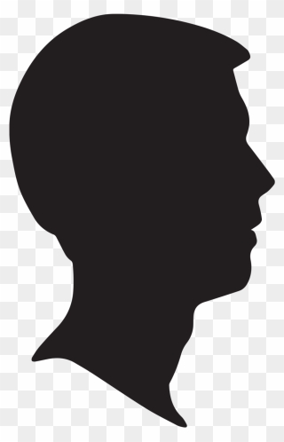 Face Profile Silhouette Clip Art - Silhouette Of A Man Face - Png Download