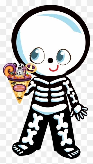 Clipart Halloween Skeletons Jpg Black And White Stock - Cute Halloween Skeleton Clipart - Png Download