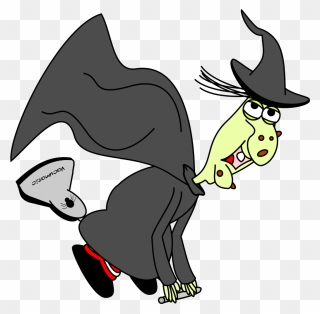 Witch On Vacuum Cleaner Svg Clip Arts - Witch Riding A Vacuum Cleaner - Png Download