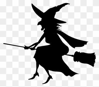 Halloween Witch Clipart Black And White Vector Freeuse - Png Download