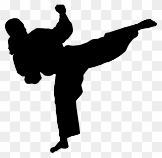 Martial Arts Karate Silhouette Wall Decal Combat - Stencil Karate Clipart