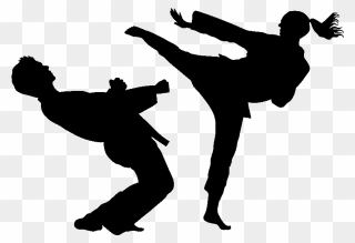 Karate Martial Arts Sport Taekwondo Silhouette - Silhouette Taekwondo Cartoon Png Clipart