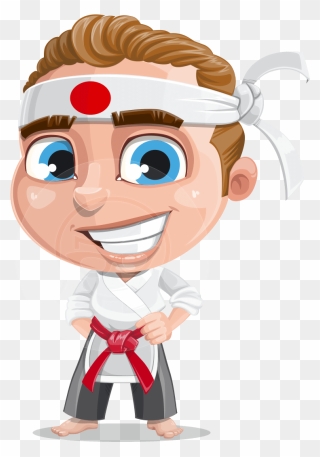 Combo The Little Karate Boy - Cartoon Boy Karate Clipart